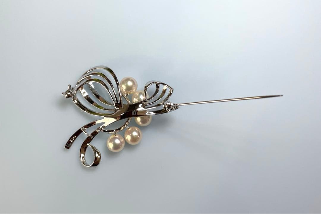 MIKIMOTO ブローチ　ミキモト　パールブローチ　入学式　卒業式　あこや真珠