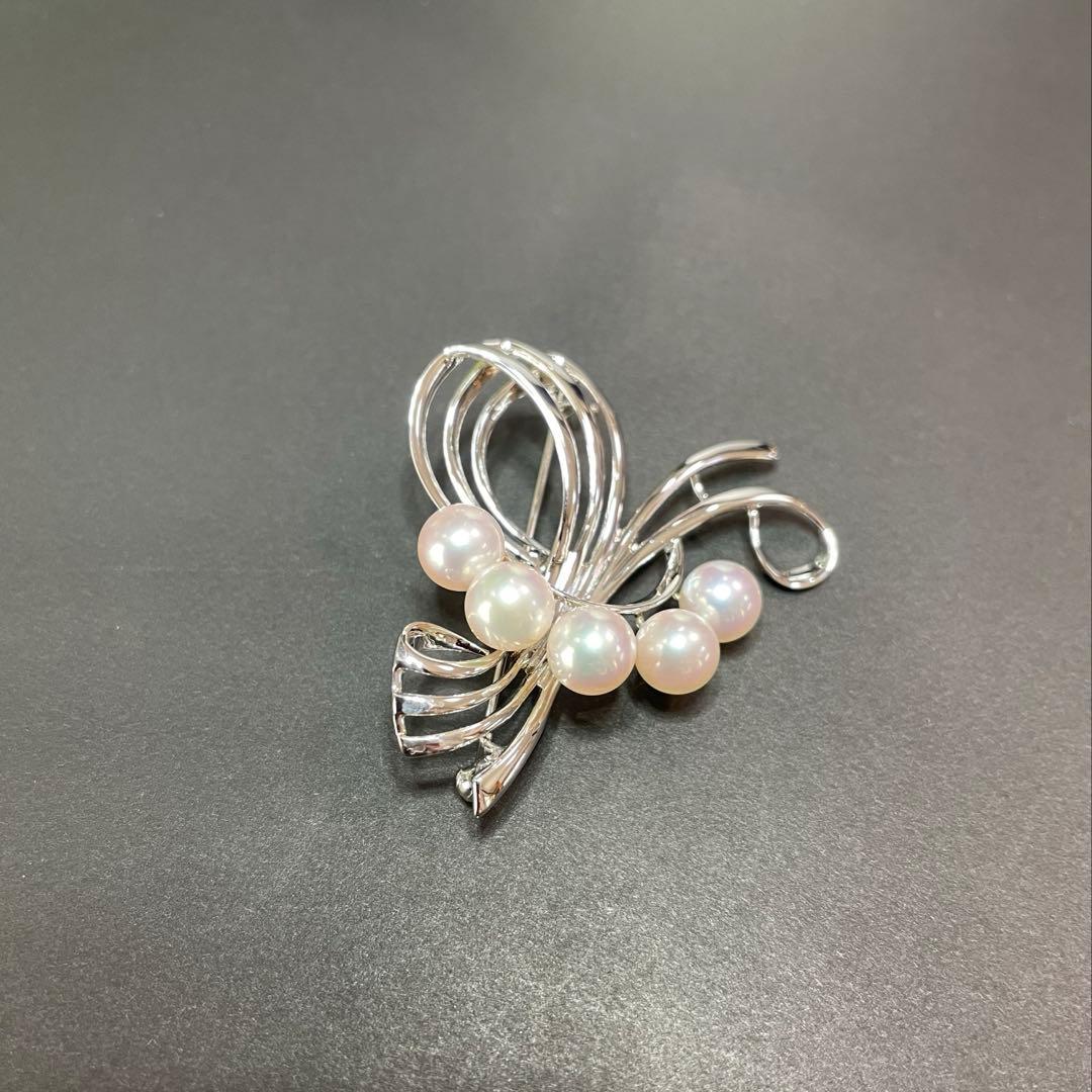 MIKIMOTO ブローチ　ミキモト　パールブローチ　入学式　卒業式　あこや真珠