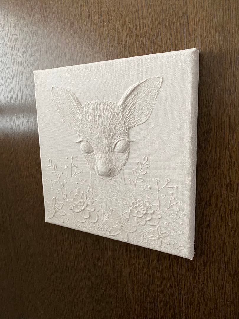 テクスチャーアート 花畑の子鹿