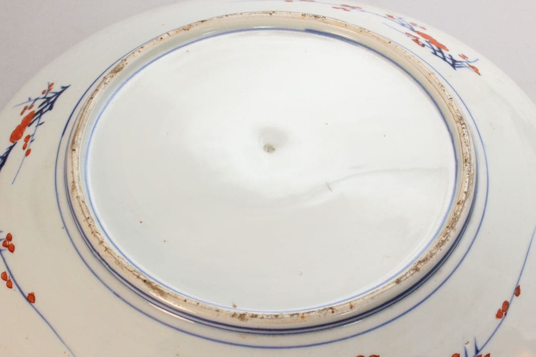 No4436 古伊万里　染錦大皿2点　赤絵　金襴手　鳳凰　花鳥　古美術　送料無料