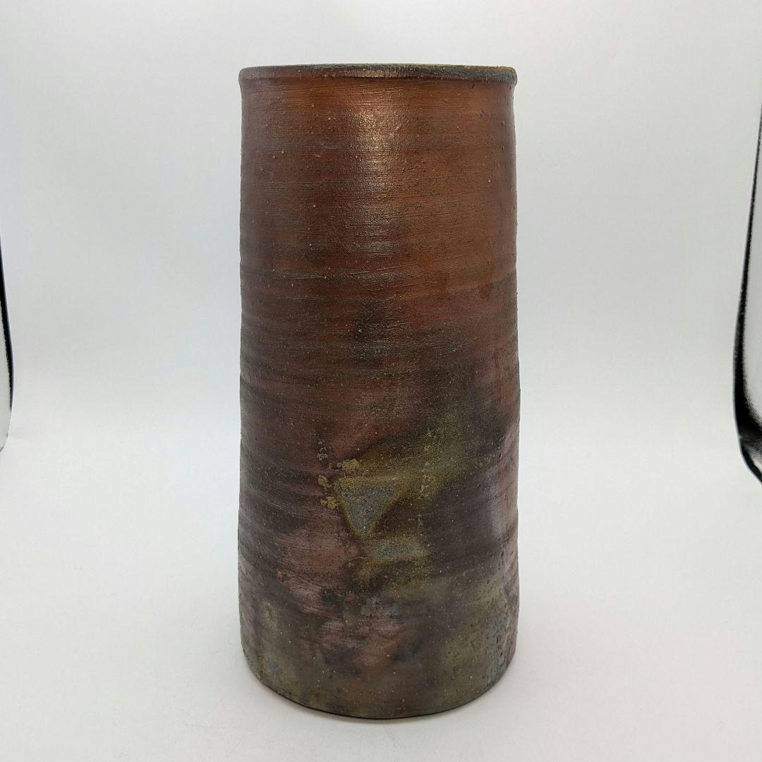 藤原宏 備前焼 大筒花生 花瓶 花器 フラワーベース 華道具 インテリア 置物