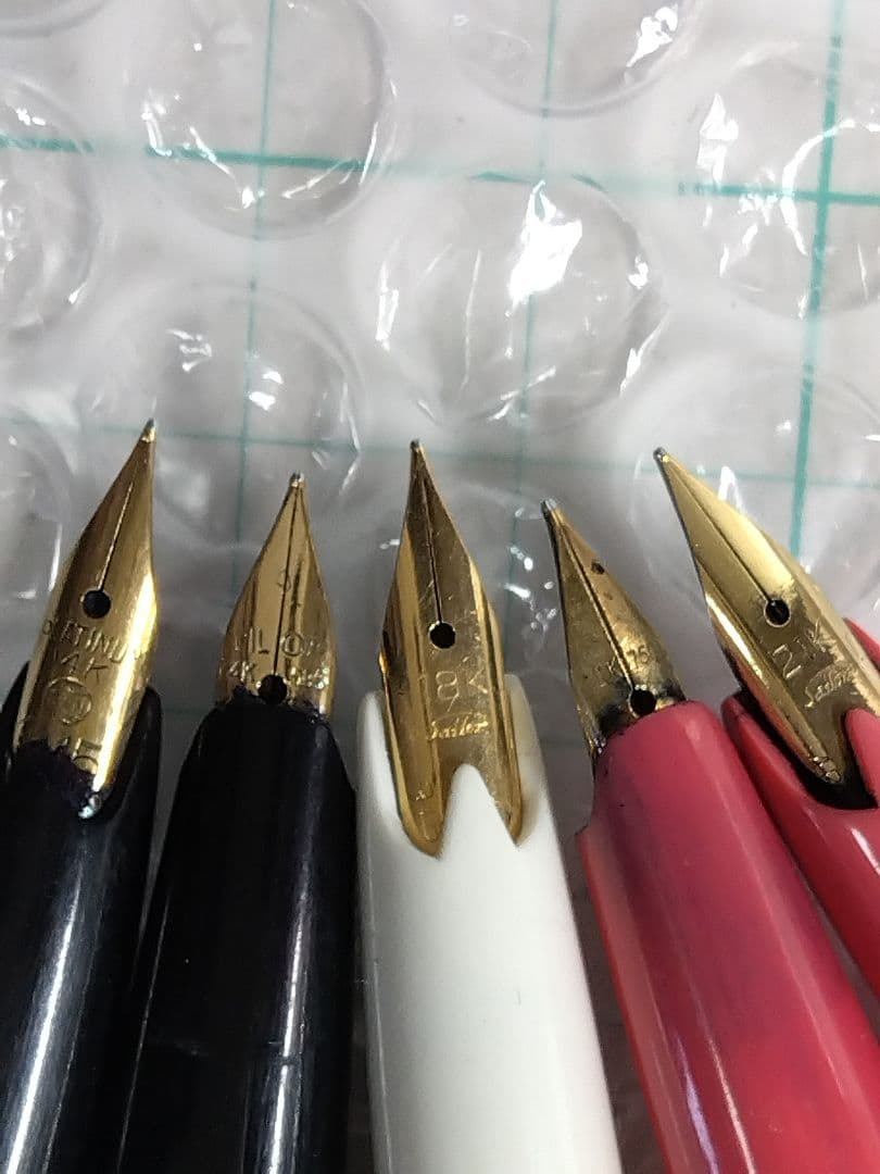 ペン先14Kx2本、18Kx2本、21Kx1本、万年筆、合計5本まとめ売り