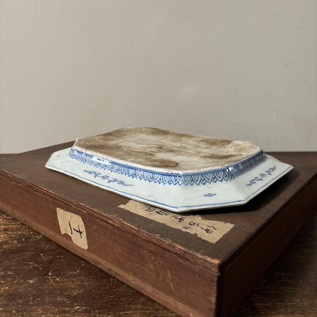 古伊万里八角皿　アンティーク　白磁　李朝