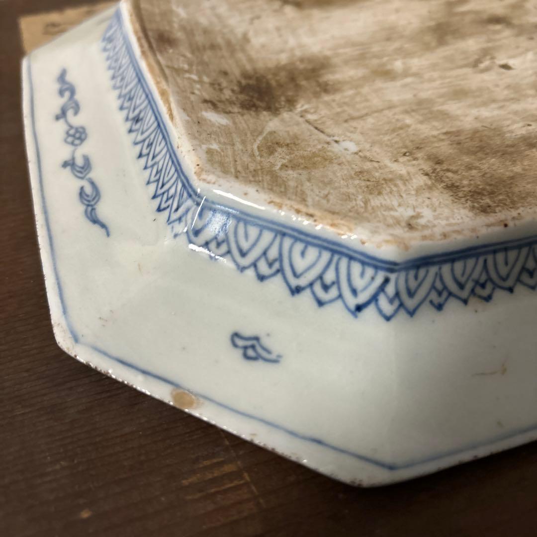 古伊万里八角皿　アンティーク　白磁　李朝