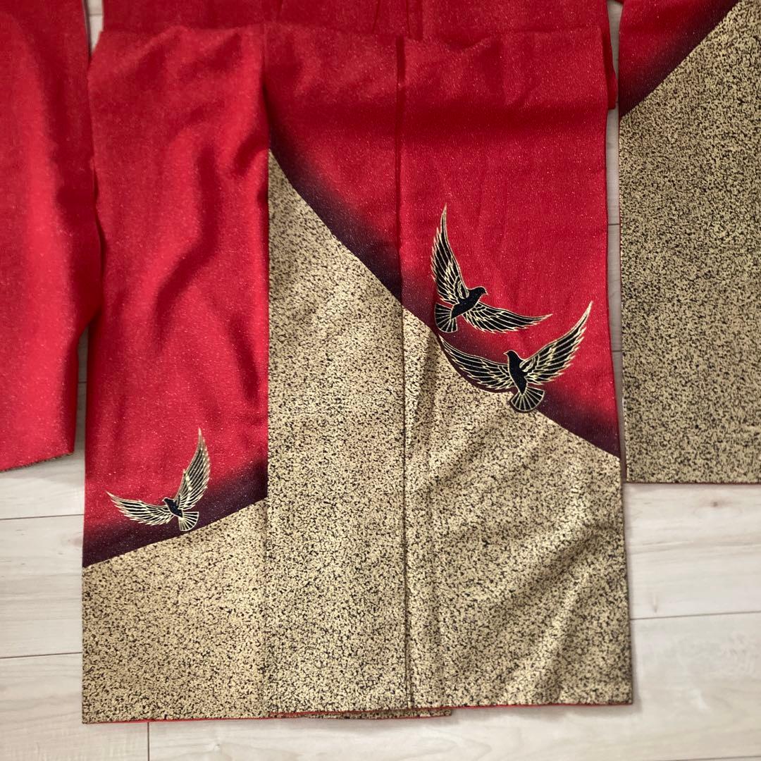 振袖　成人式　卒業式　 お呼ばれ お稽古　 赤にラメ