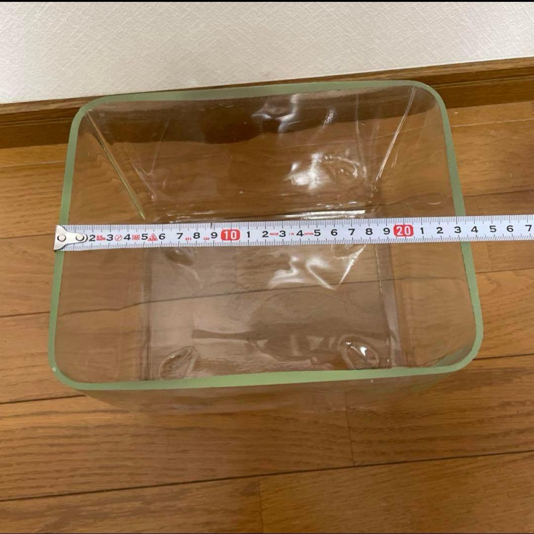 大正　昭和　ゆらゆらレトロガラス鉢角型