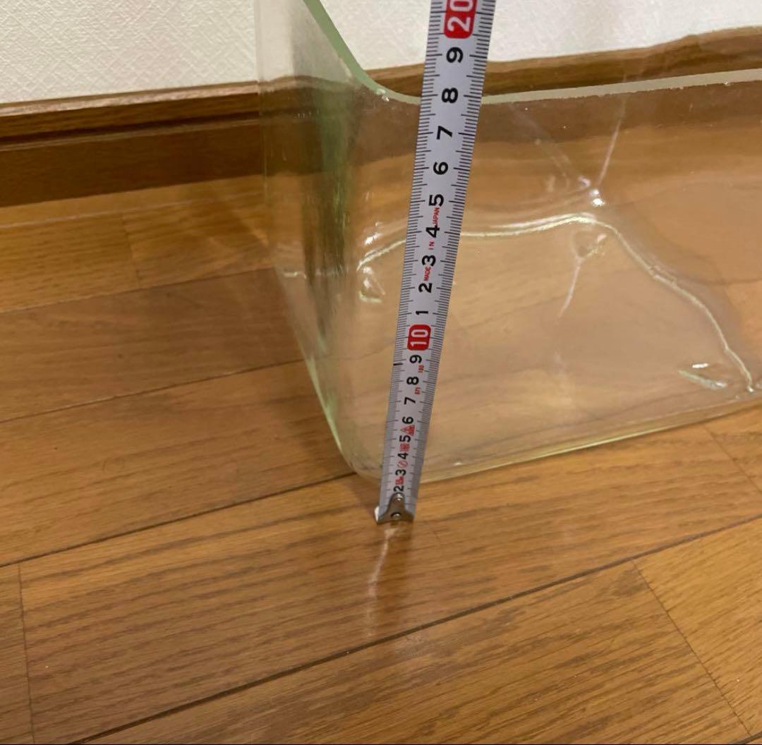 大正　昭和　ゆらゆらレトロガラス鉢角型