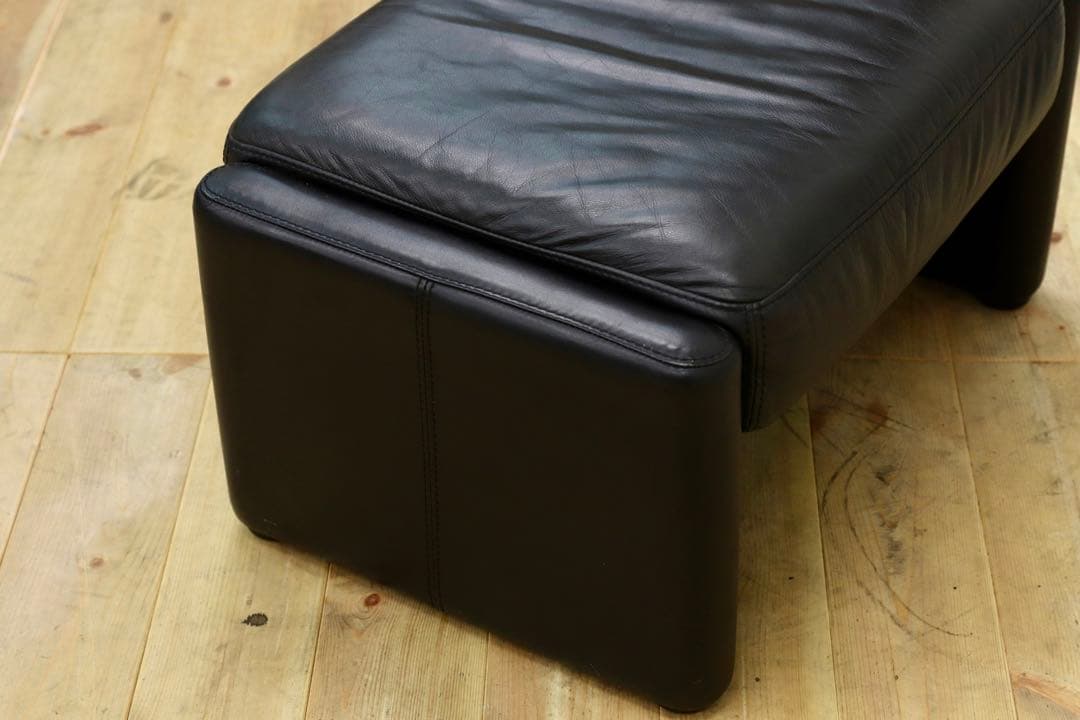 GMHN154○IDC大塚家具 オットマン フットスツール ブラック 黒 モダ