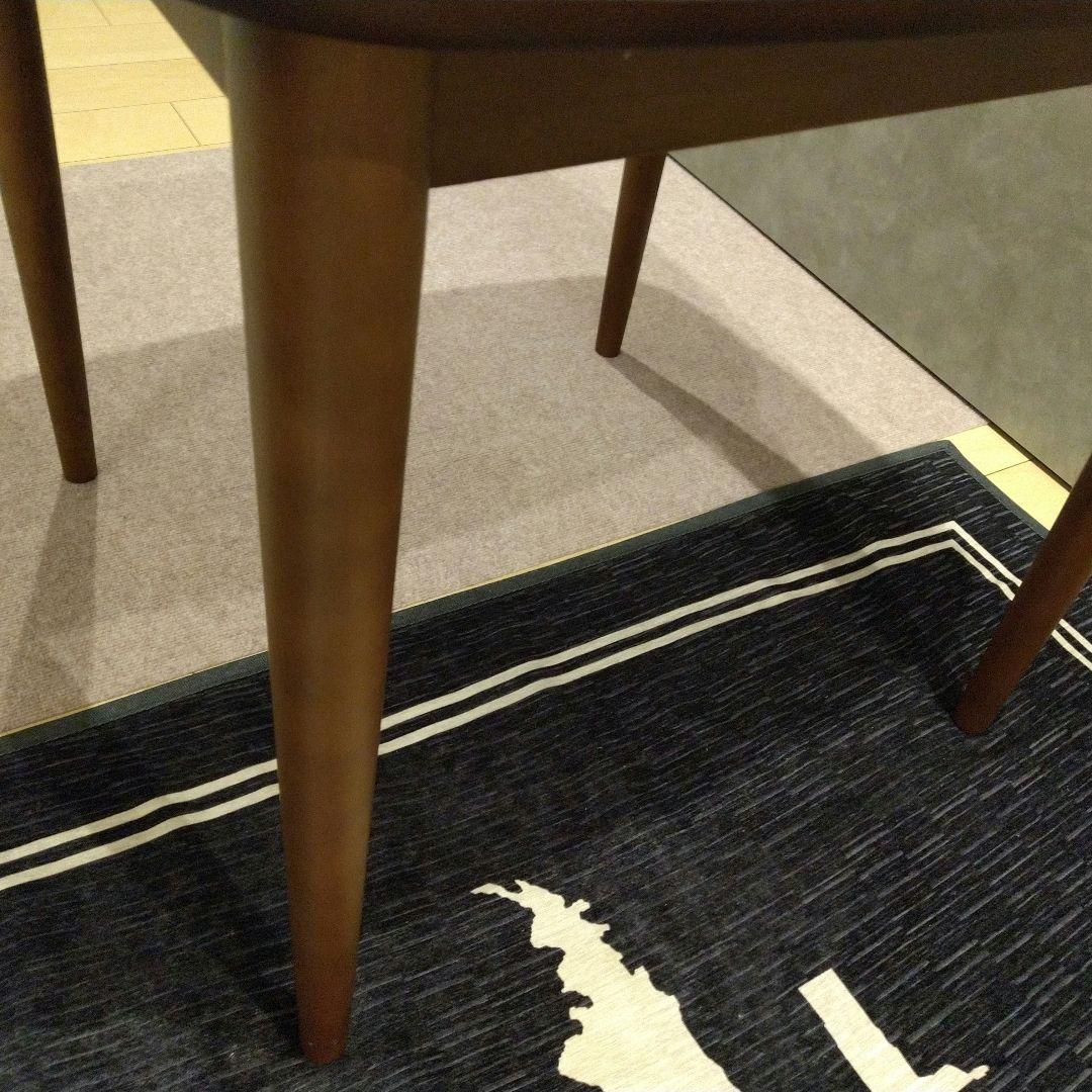 ニトリ ブラウン 木製 ダイニングテーブル 角丸