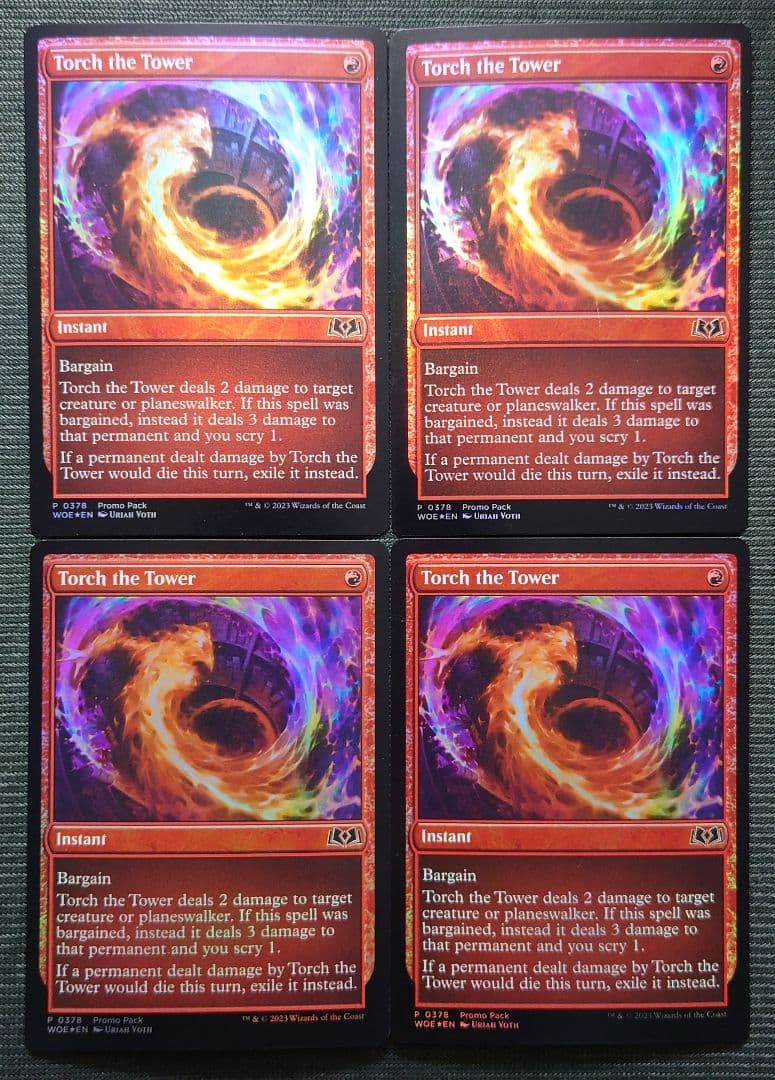 mtg 超稀少 英語版 FOIL 4枚セット 塔の点火 ダークプロモ woe
