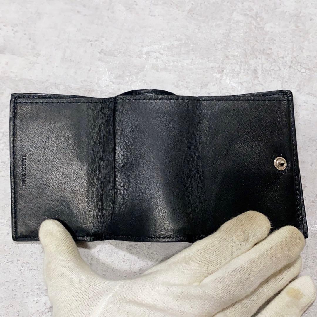 人気モデル✨バレンシアガ 三つ折り財布 ミニ財布 ブラック 黒