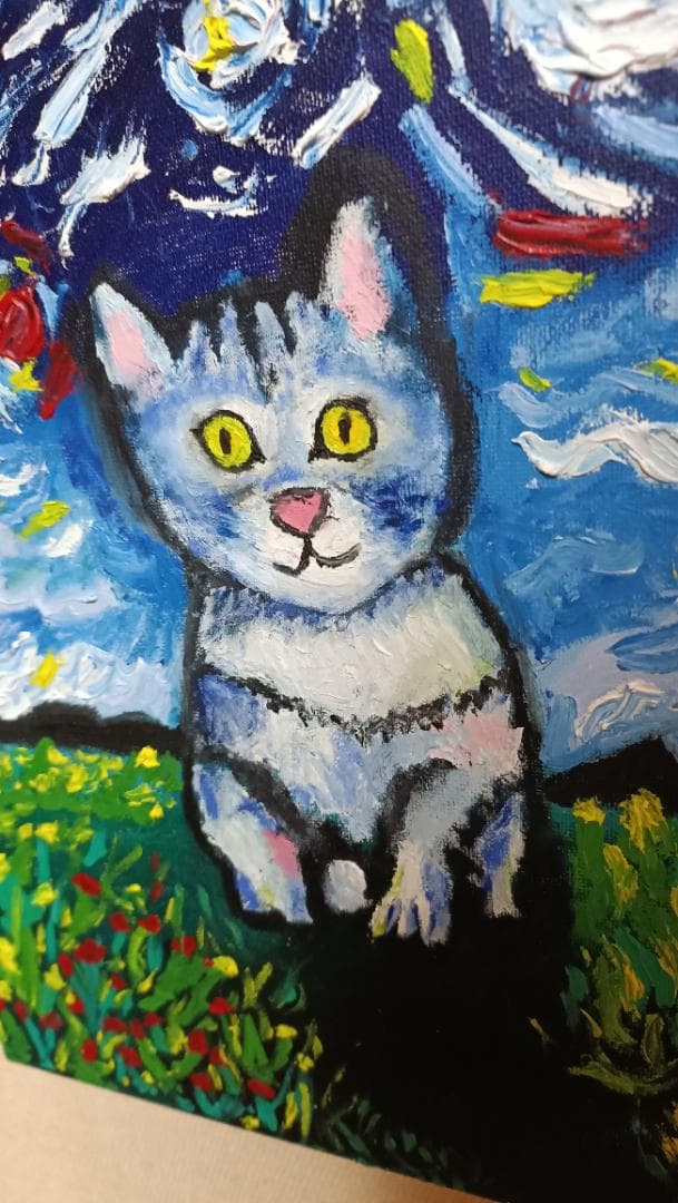 ネコ　油絵