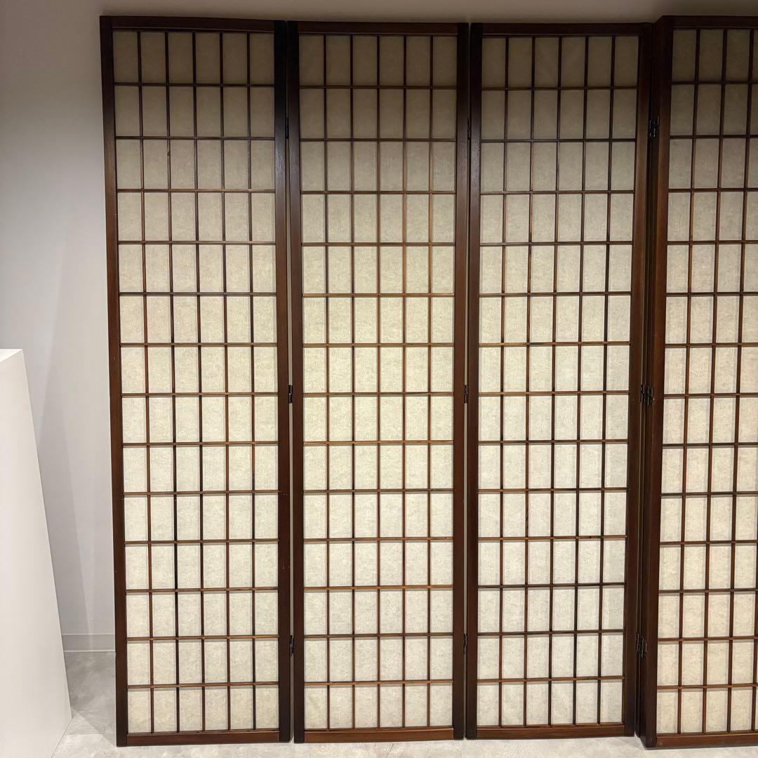和風パーテーション　木製　障子　6連