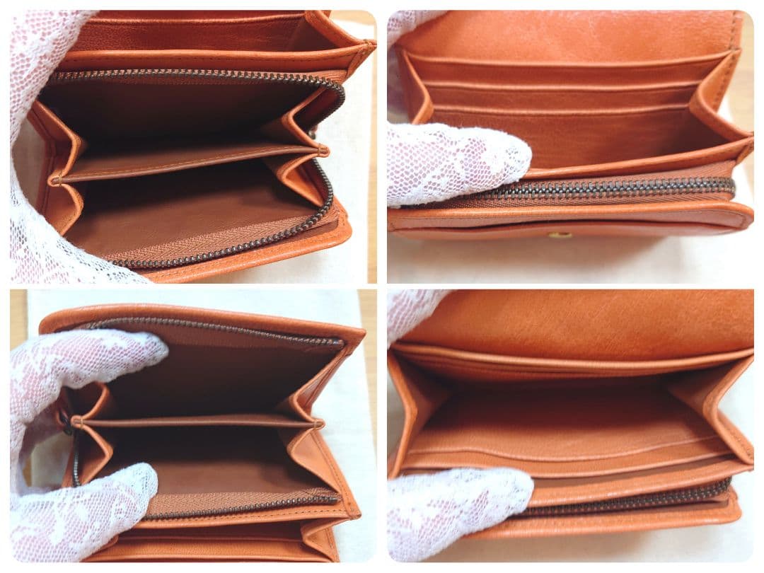 未使用 [genten /ゲンテン] ゴート 二つ折り財布 本革 折り財布 財布