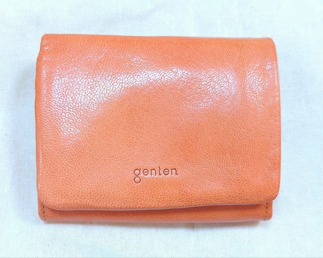 未使用 [genten /ゲンテン] ゴート 二つ折り財布 本革 折り財布 財布