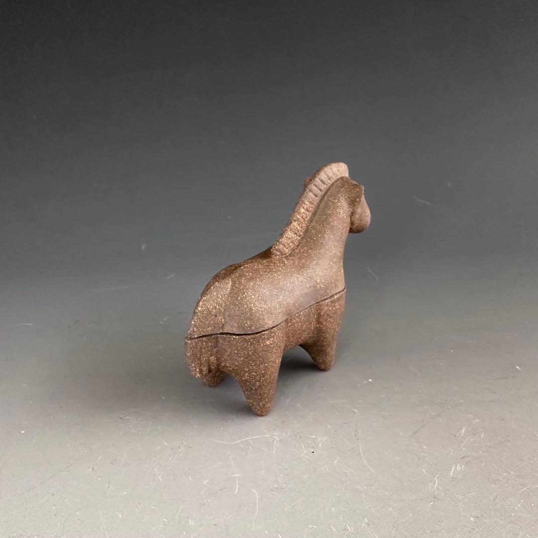 茶道具　干支　午年　馬　香合　松尾潤　共箱　焼〆　初釜　炭点前　正月