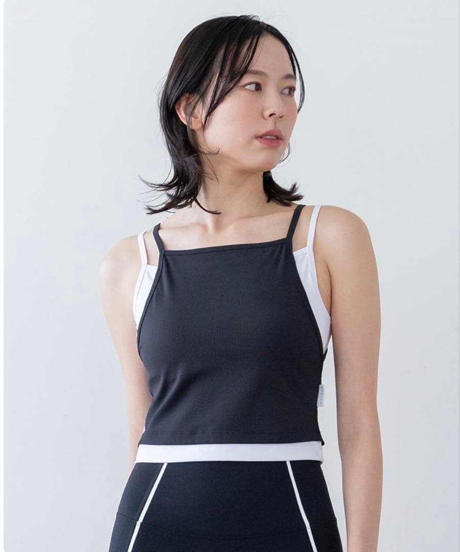 スカーラ　リブコンビショートタンクトップ