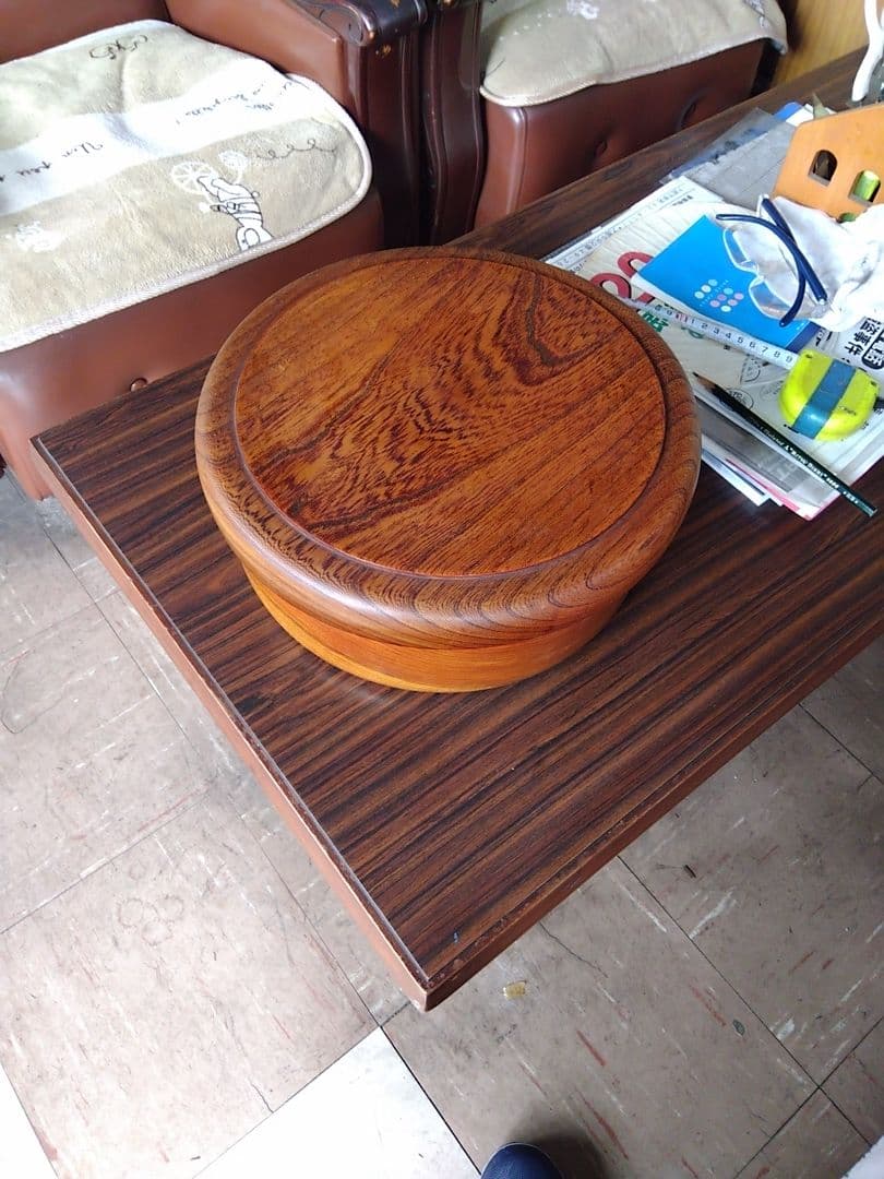 昭和レトロアンティーク　欅　ケヤキ入れ物　お盆