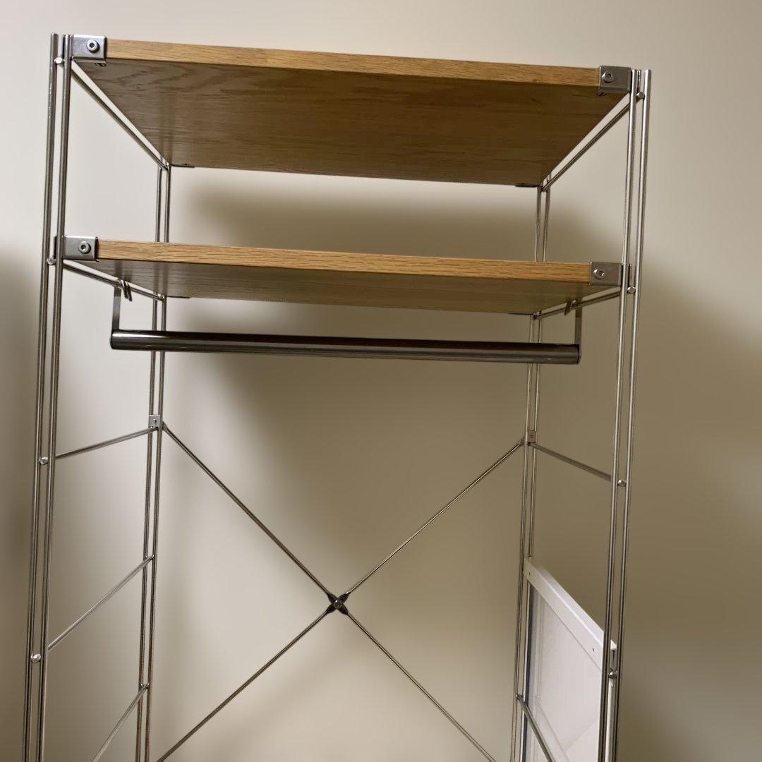 無印良品　ステンレスユニットシェルフ　オーク材棚セット　追加棚・バスケット