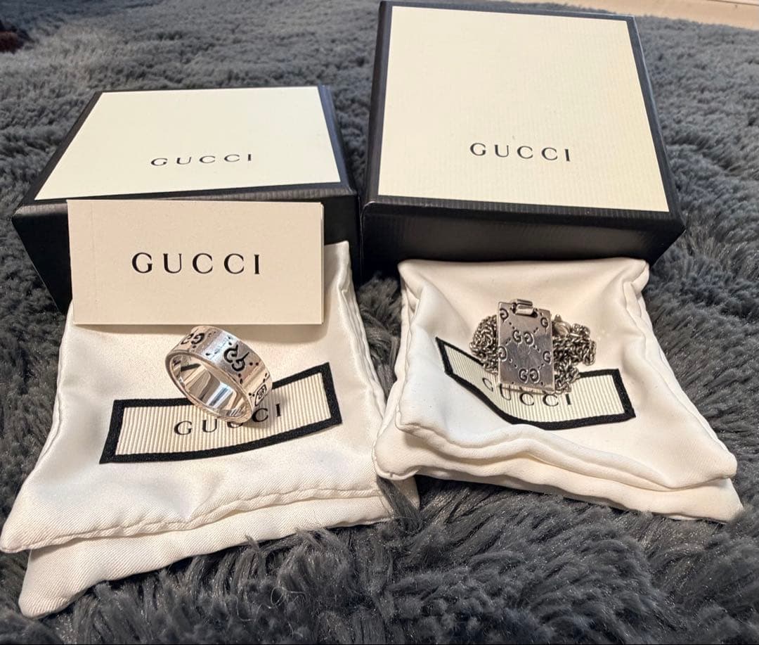 GUCCI スカルネックレス　スカルリング