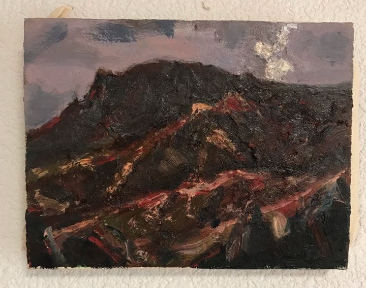 絵画　手書き油絵　阿蘇　0号