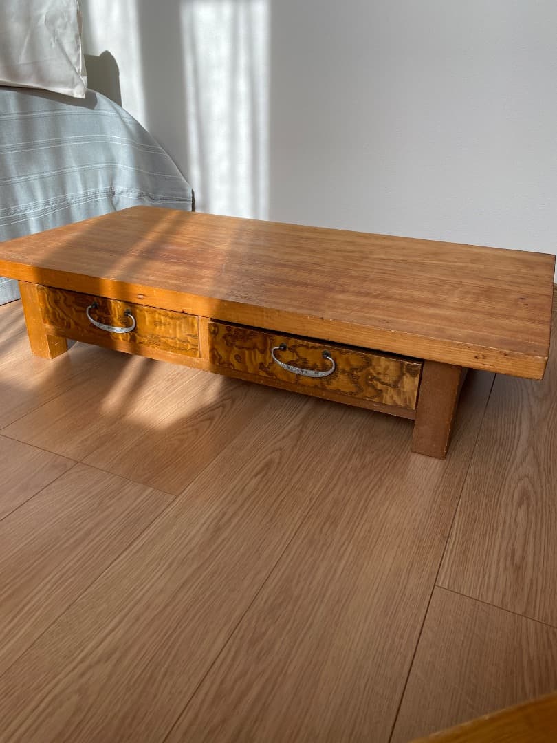 天然木　和裁机　和裁台　裁ち台　仕立台　文机　半尺印　両側引出し付き　②