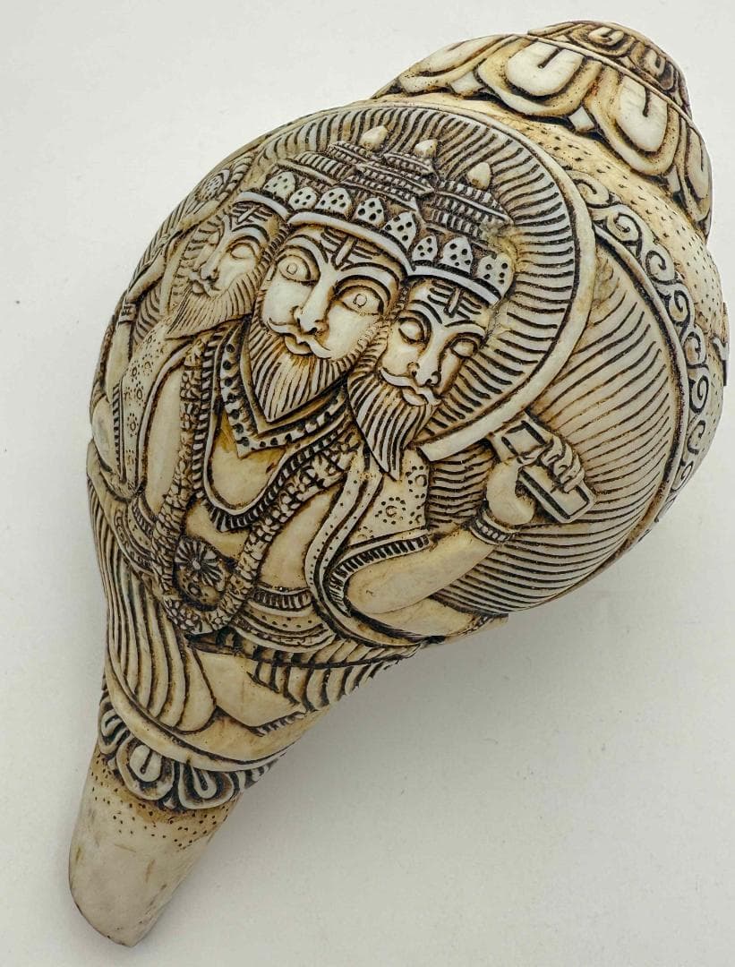 ◆チベット密教法具　法螺貝（シャンカ）ブラフマー（梵天）