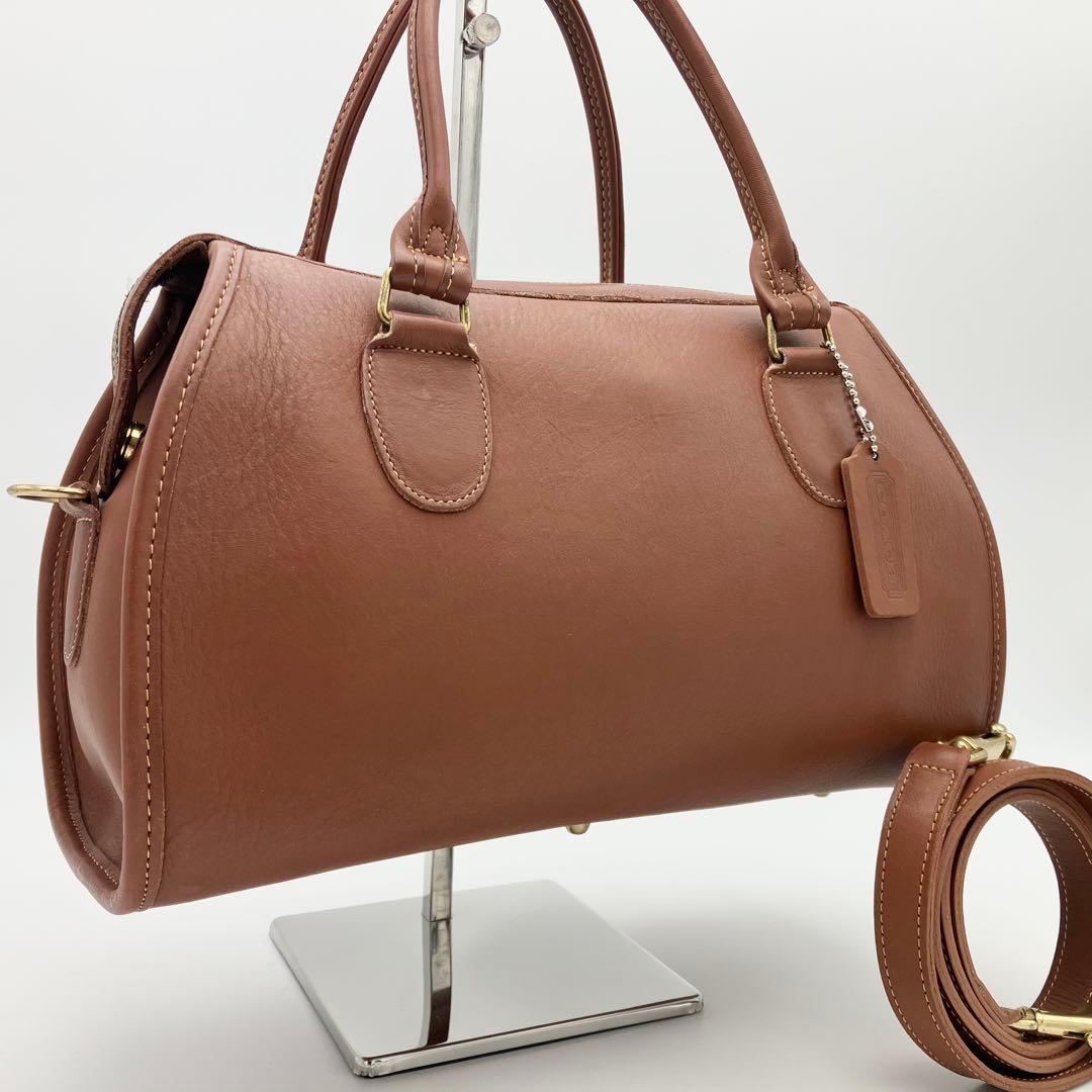 美品 オールドコーチ ミニボストン ハンドバッグ 2way ドーム型 USA製