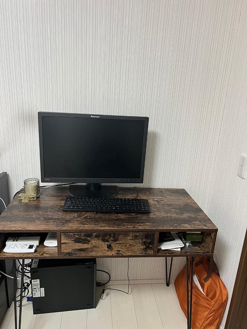 北欧デザイン木製多機能デスク 引き出しと収納ラック付き