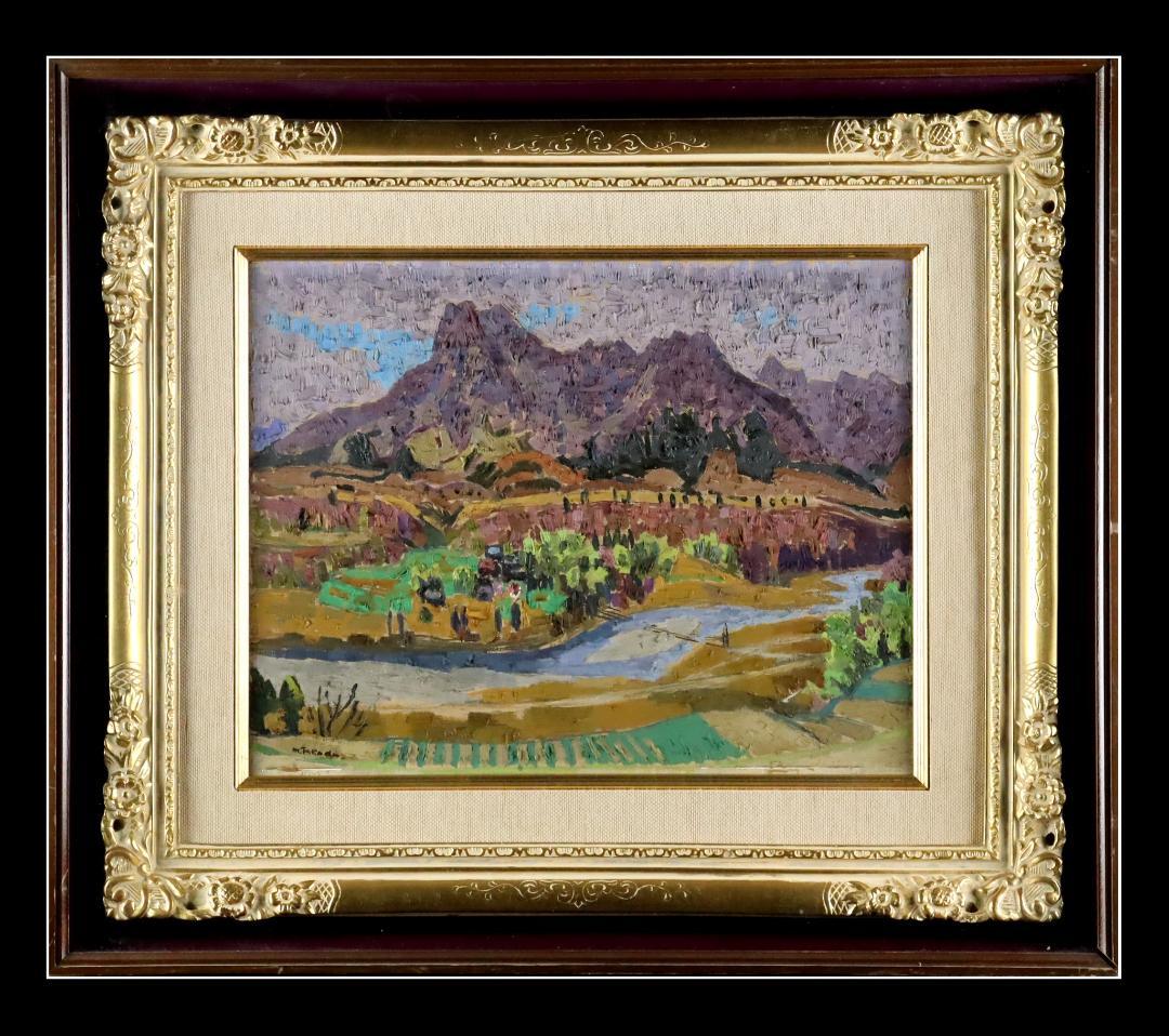 真作保証 高田誠 「早春の妙義」 油彩6号 共シール 文化功労者 日本芸術院会員