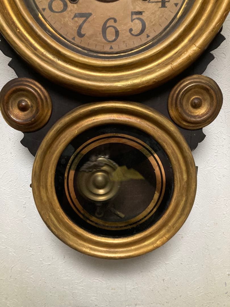 アンティーク イングラハムダルマ時計 文字盤変更歴有り 8日巻振り子時計