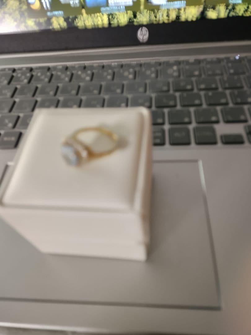 ブルートパーズ k10リング★ハート型★10号