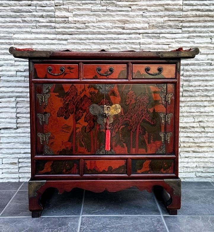 ☆売約済みです☆　李朝家具　中国家具　漆　古道具 　隠し扉　収納　引き出し