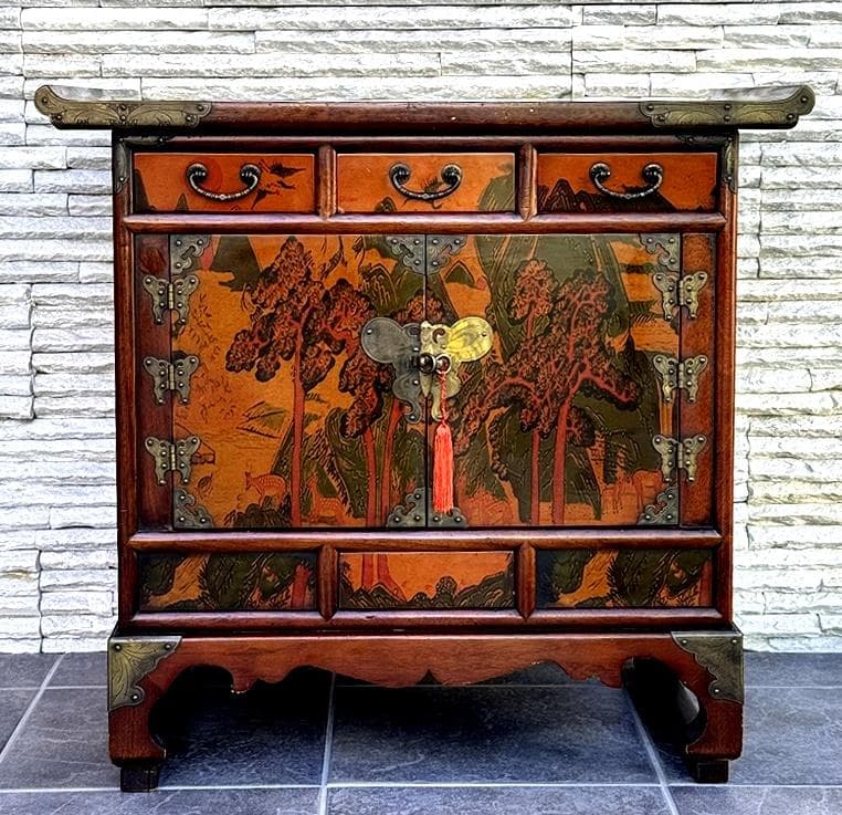 ☆売約済みです☆　李朝家具　中国家具　漆　古道具 　隠し扉　収納　引き出し