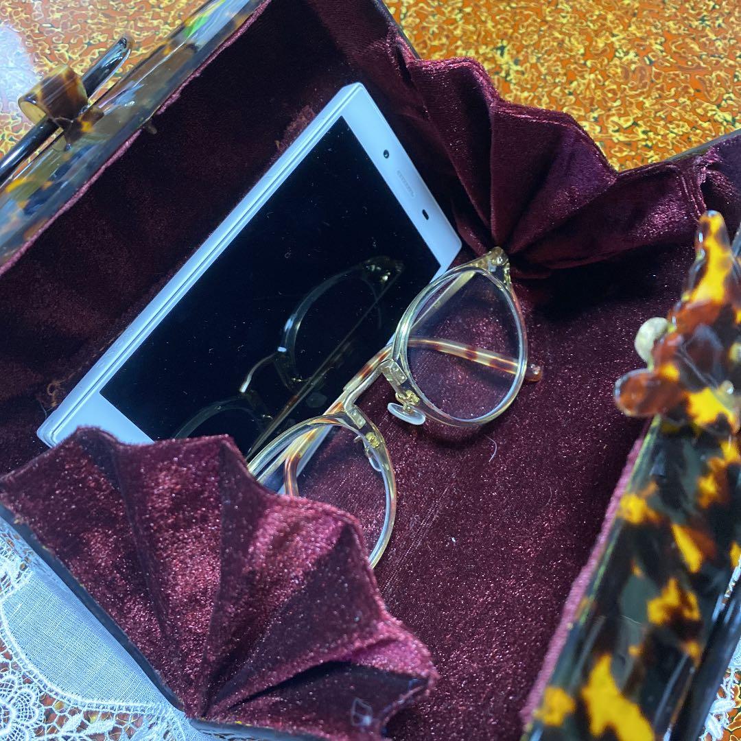 鼈甲　ハンドバッグ・コンパクト・タバコ入れ・札入れ　4点セット