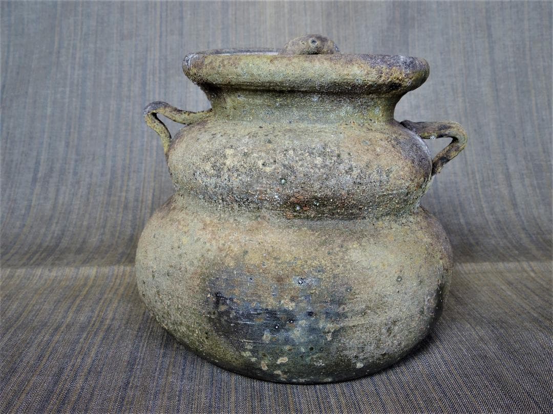 中里隆★ 唐津南蛮 耳付水指★共箱・布・栞