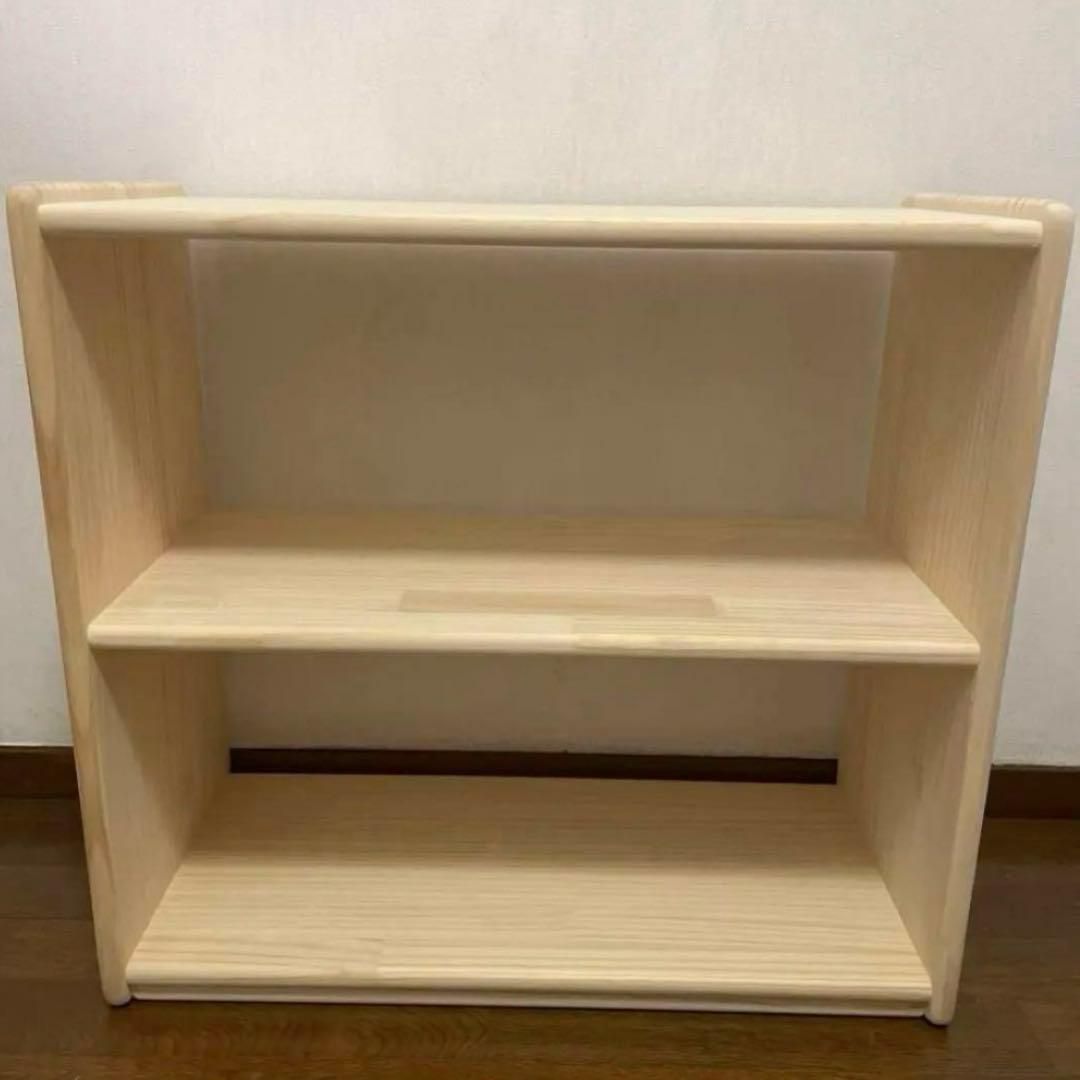 ハンドメイド　2way オモチャ棚　モンテッソーリ　木製棚　w64 角丸み加工
