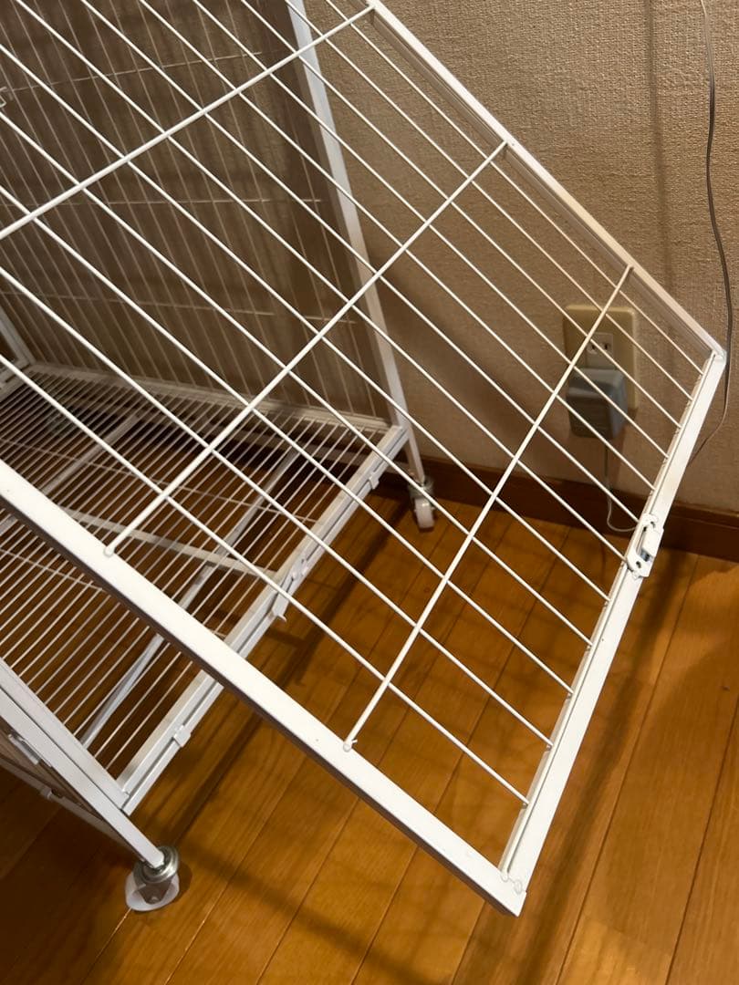 キャットケージ 2段構造 ホワイト