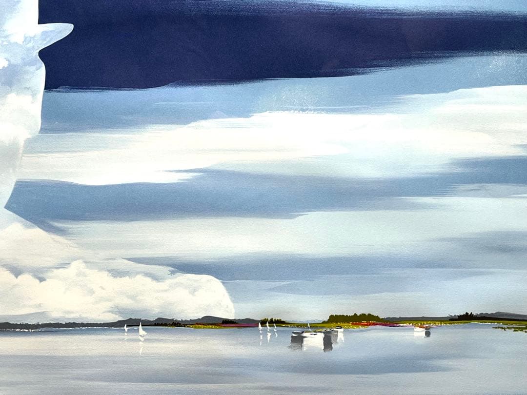 真作保証 リトグラフ 版画 デノエル「マグリットの幻想」 サイン有り /ドノエル