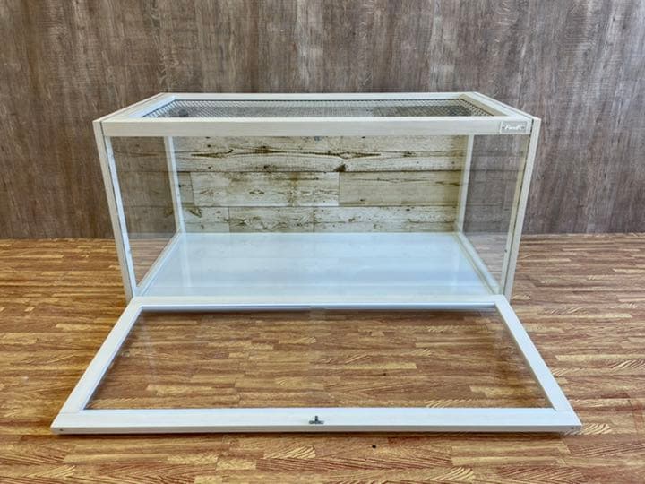 FandK爬虫類木製ケージ ハリネズミ仕様ホワイトカラー　800×450×450