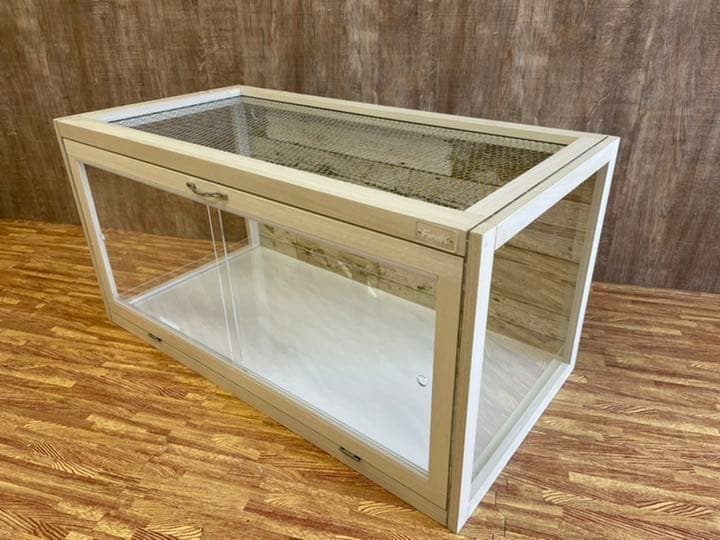 FandK爬虫類木製ケージ ハリネズミ仕様ホワイトカラー　800×450×450