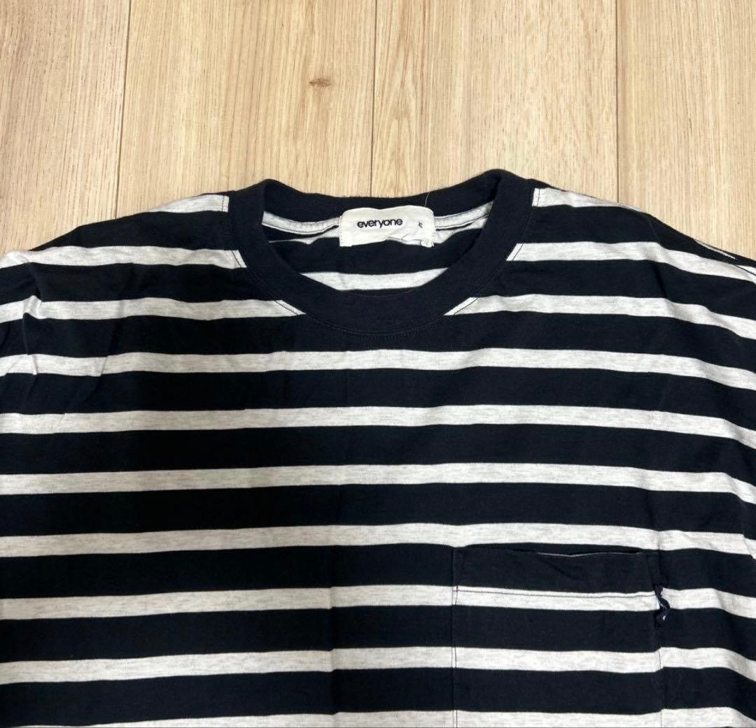 トップス everyone high-gauge cotton border Tee