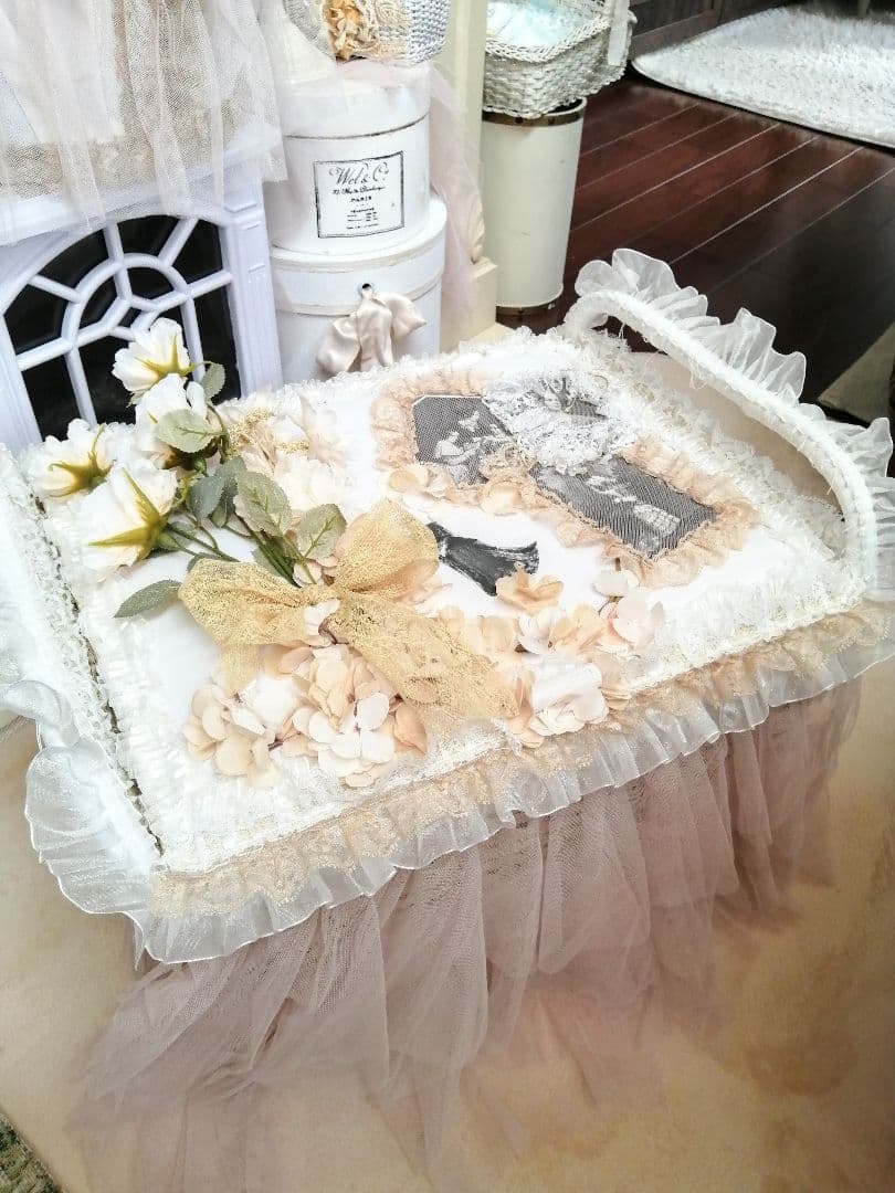 大きな貴婦人パニエ♡薔薇♡ドレッシー♡小物入れ♡収納♡