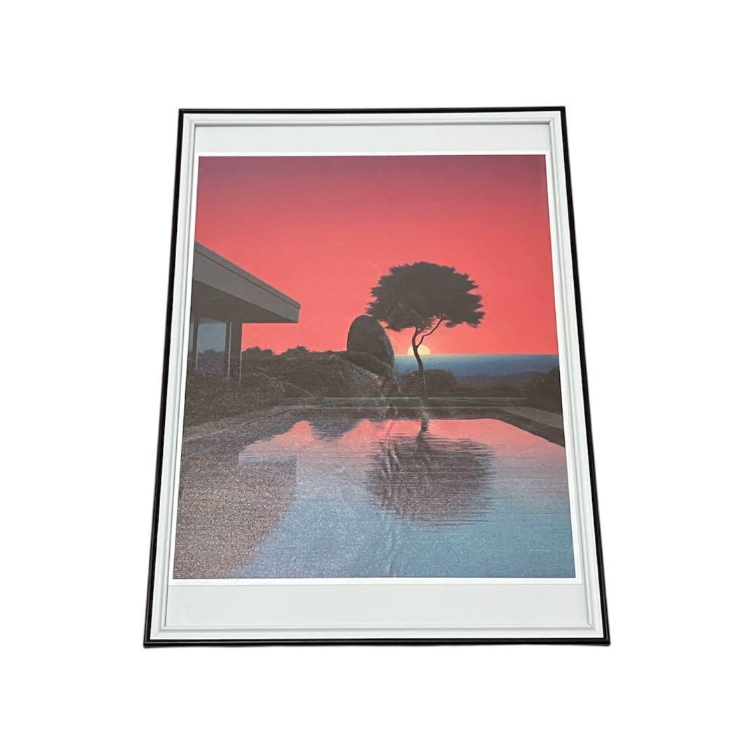 【額縁付き】 永井博（Hiroshi Nagai） A2ポスター 紅