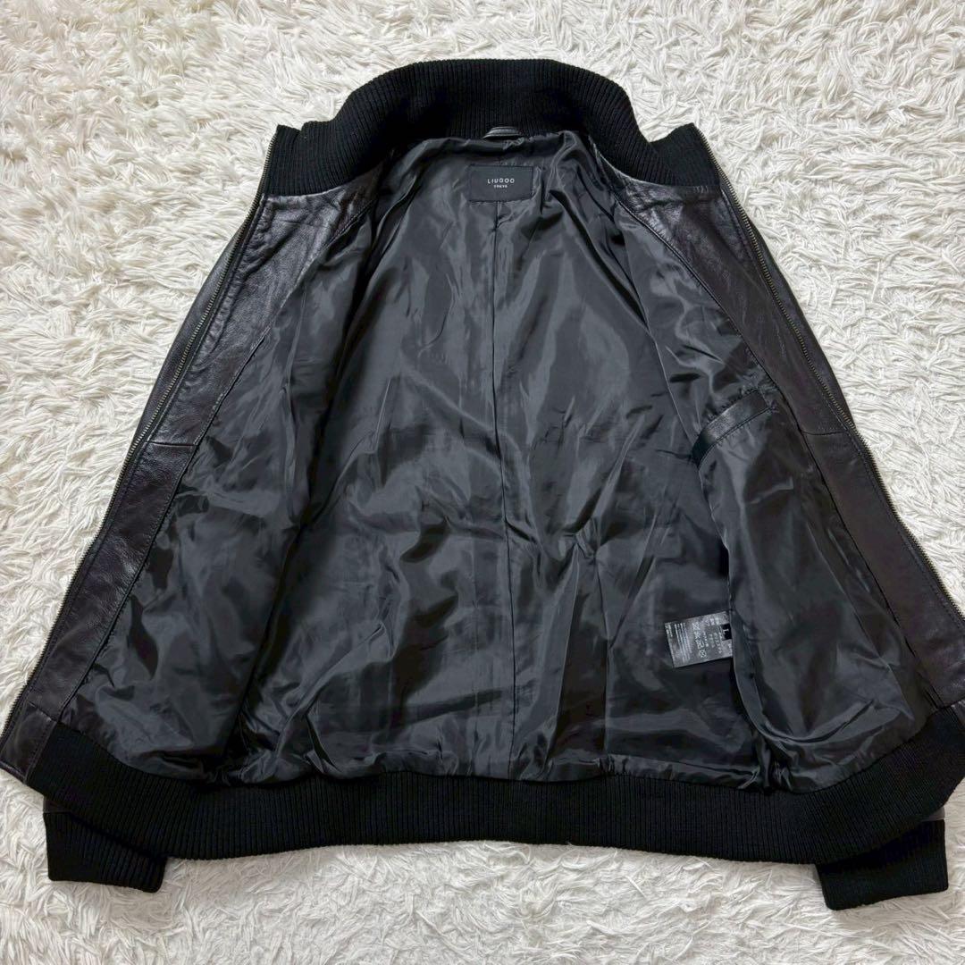 【極美品】LIUGOO シープスキン レザージャケット　L ブラック