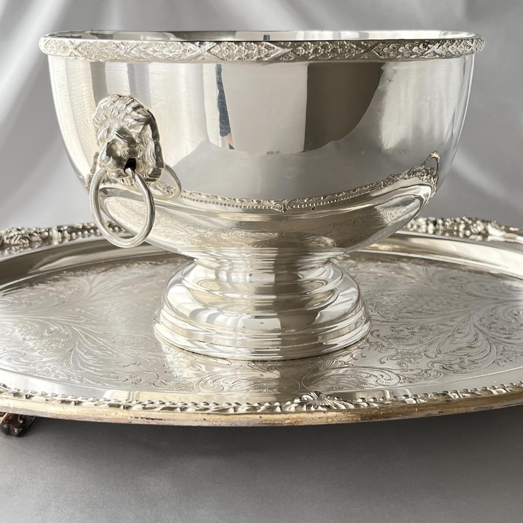 【英国】 ライオンのセンターピース / パンチボウル　直径21cm