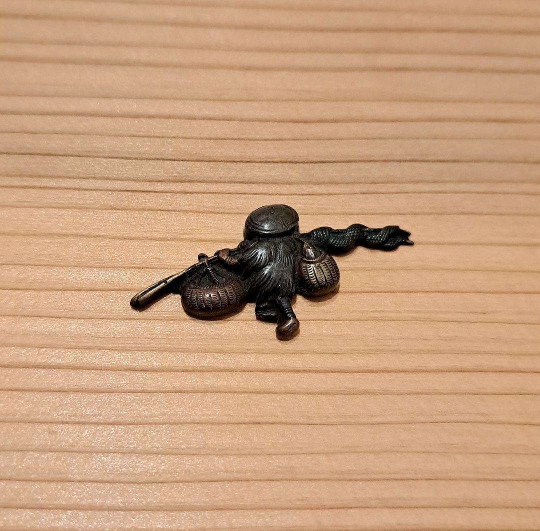 『漁師』目貫 煙草入れ 彫金 かます