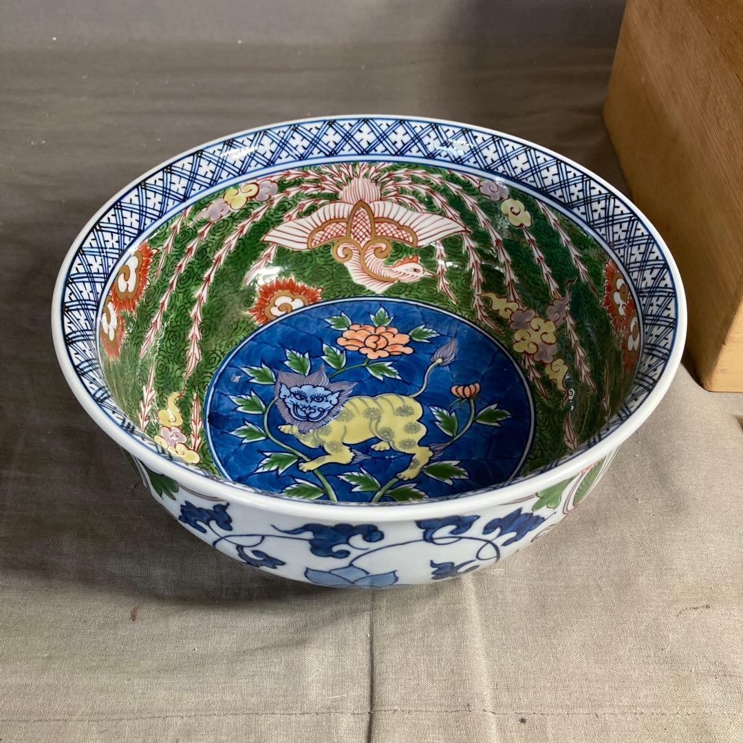 【美穂さん専用】古伊万里の伝統　名窯　舘林源右衛門作　古伊万里鳳凰獅子見込文　鉢