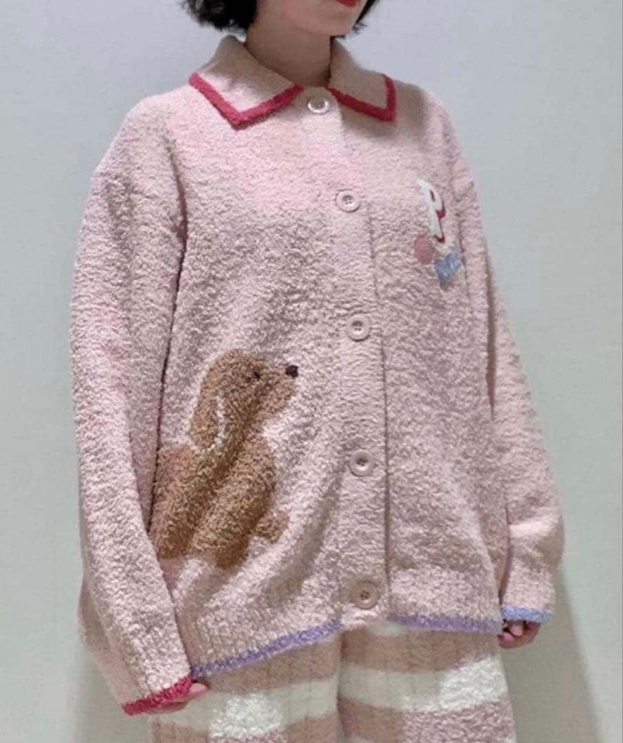 【新品未使用タグ付き】ジェラピケ ベビモコダックスフンドジャガードカーディガン