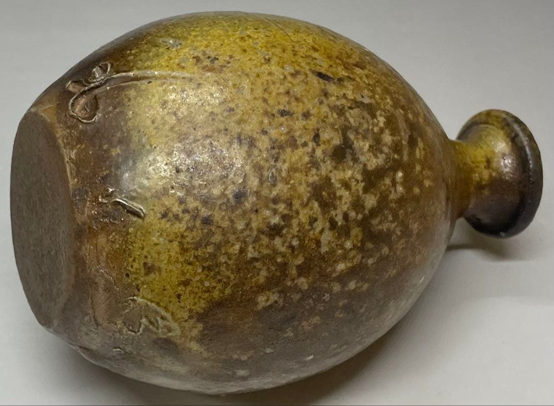 人間国宝　藤原啓　備前徳利　四方桟共箱　栞 　e18